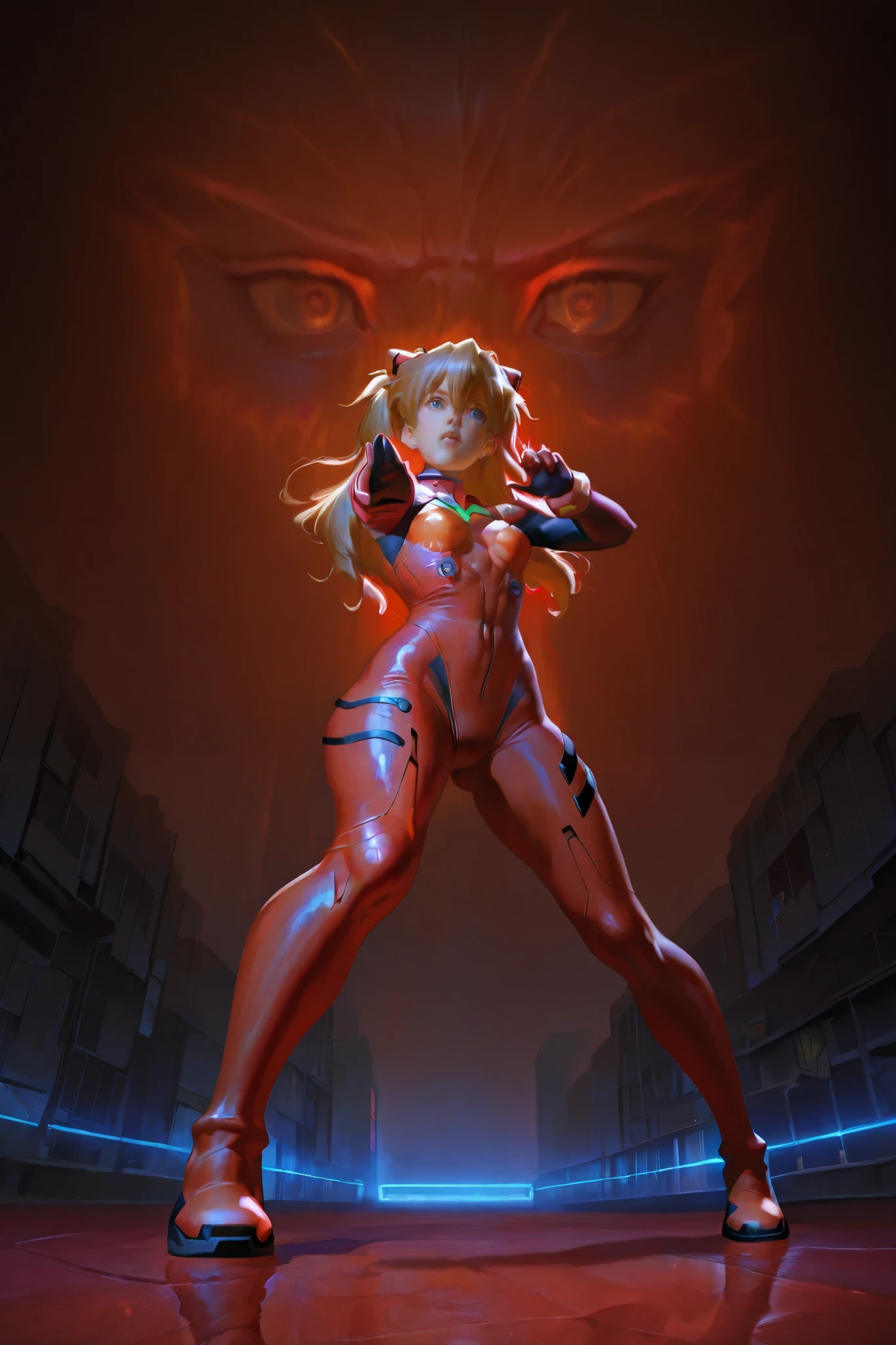 HDR, 8K, high contrast, masterpiece, best quality, amazing quality, very aesthetic, anime artstyle, realistic, hentai art, newest,
BREAK
bounce light, hyperdetailed, detailed hair strands, detailed fibers, naranbatar
masterpiece, semi-realism,
detailed background, foreshortening, perspective, dynamic angle, dynamic perspective angle, very aesthetic, Dynamic pose,
Asuka Langley , red plugsuit, cyberpunk background,