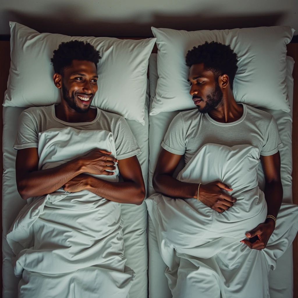 A black man sleeping with a scared white man
