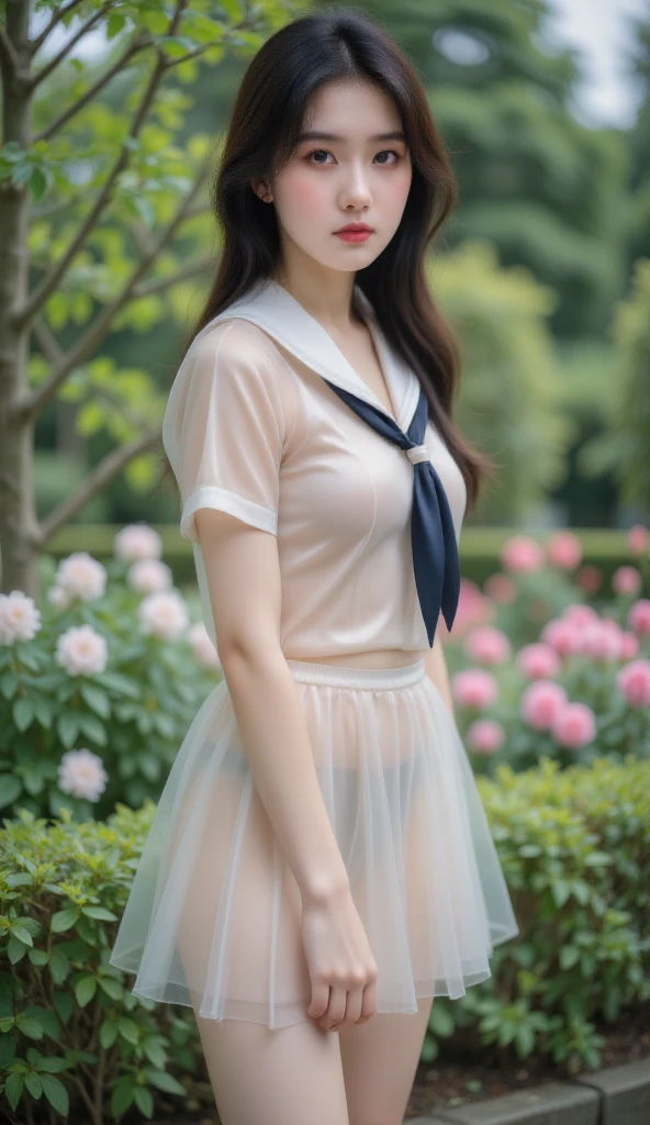 Long shot profile portrait photo of a beautiful cute girl, (front shot from below:1.2), black medium straight hair, Japanese junior idol, neat and clean face, 50mm portrait, peformimg on single stage lighting, Top: light blue sweet collar, front button closure, (see through:1.5), light blue solid skirt and Matching Bow Tie, blue and white shoe, sitting, wide spread legs, panty shot, Panty crotch cloth pressed hard against the dildo and inserted into the vagina,