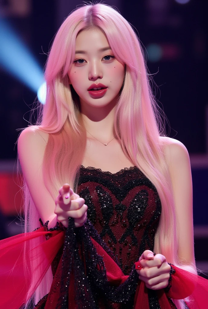 blond woman in a pink dress posing for a picture, roseanne park of blackpink, jia, jossi of blackpink, sha xi, portrait of jossi of blackpink, jisoo from blackpink, jisoo of blackpink, portrait jisoo blackpink, ji-min, aesthetic!!!!!! female genie, jinyoung shin, fujicolor sample, lalisa manoban of blackpink, blackpink, pink