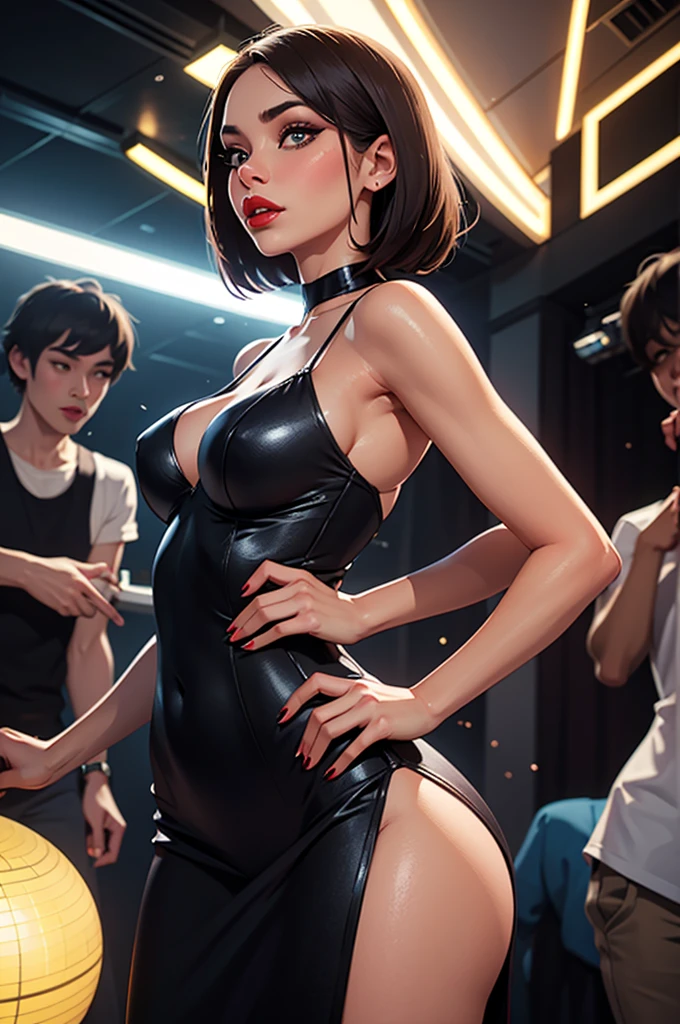 NSFW、Panoramic viewing angle、Pussy Real、Breast Real、Mastepiece、It is high resolution.、Photo woman、Detailed digital illustration、Wavy Long Hair、Folded ponytail、Detailed eyes、Shiny Hair、((Naked in a torn black dress:1.6))、Very beautiful woman、Black eyeshadow、The eyes are double、Normal chest、Bust A cup、high resolution、high quality、Detailed background、((A castle overcrowded with tentacles:1.4))、((Two Arms、Four fingers、One thumb))、((Two Legs、Four fingers、One thumb))、Very beautiful woman、masterpiece、(A kind smile:1.3)、(((Sex with a very crowded tentacle coming from the side:1.6))),(((Creampie:1.6))),(((Very crowded tentacles entering pussy:1.6))),
