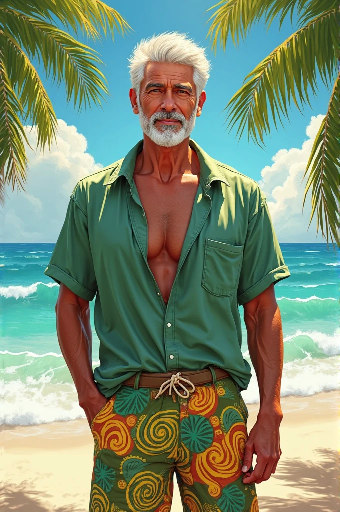 Pm modi at betch in Goa with full enjoy. Pm modi in half underwear and six pack abs.