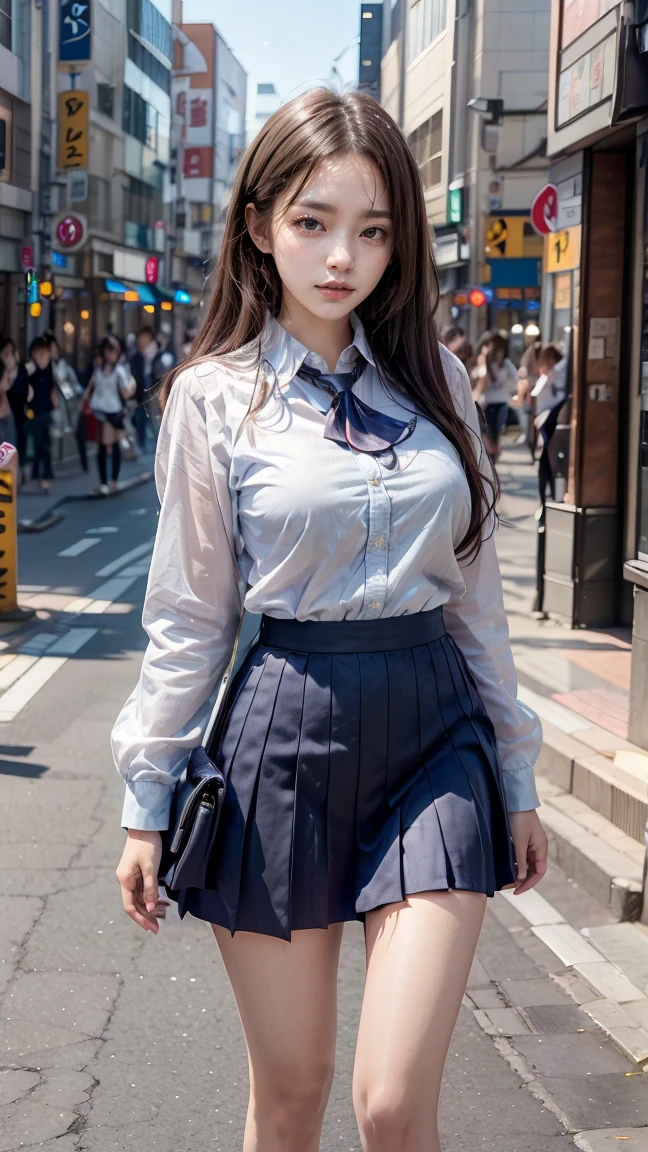 the Extremely Detailed CG Unity 8K Wallpapers、top-quality、ultra-detailliert、​masterpiece、realisitic、Photo Real、extremely detailed cute girl、18year old、(High school student in Japan uniform)、(((skirt lift by yourself)))、(Lifted by yourself)、panties on、panties focus、red blush、cparted lips、looking at the viewers、Semi-body shot、(Large crowds)、(Crowded lampposts)、ulzzang -6500-v1.1, (Raw foto:1.2), (Photorealsitic:1.4), beautiful detailed 1 girl, extremely detailed eye and face, beatiful detailed eyes, Ridiculous, unbelievable Ridiculous, huge filesize, ultra-detailliert, hight resolution, ighly detailed, top-quality, ​masterpiece, ((Japan Girls' High School Thin White Blouse)), illustratio, ighly detailed, nffsw, unification, magnifica, finely detail, ​masterpiece, top-quality, Highly detailed ticker uniform 8K wallpaper, Light on the Face、电影灯光、16yo girl、((dynamicposes))、(camel's toe)、(half)、(Raw feet)、(Shinjuku at night Japan)、(Sidewalk lined with shops)、(Japan high school uniform and designated shoes)、(Dark blue blazer:1.2)、(short plaid skirt:1.5)、(White shirt for students)、 (neck tie:1.2)、(light brown shorthair)、(See-through wet white panties:1.5)、(cammel toe)、(Black loafers:1.5)、(beauitful face:1.3)、(perfectly proportions:1.2)、(Long feet:1.2)、(small tits:1.3)、(Panties can be seen from under the skirt:1.3)、(Textured skin)