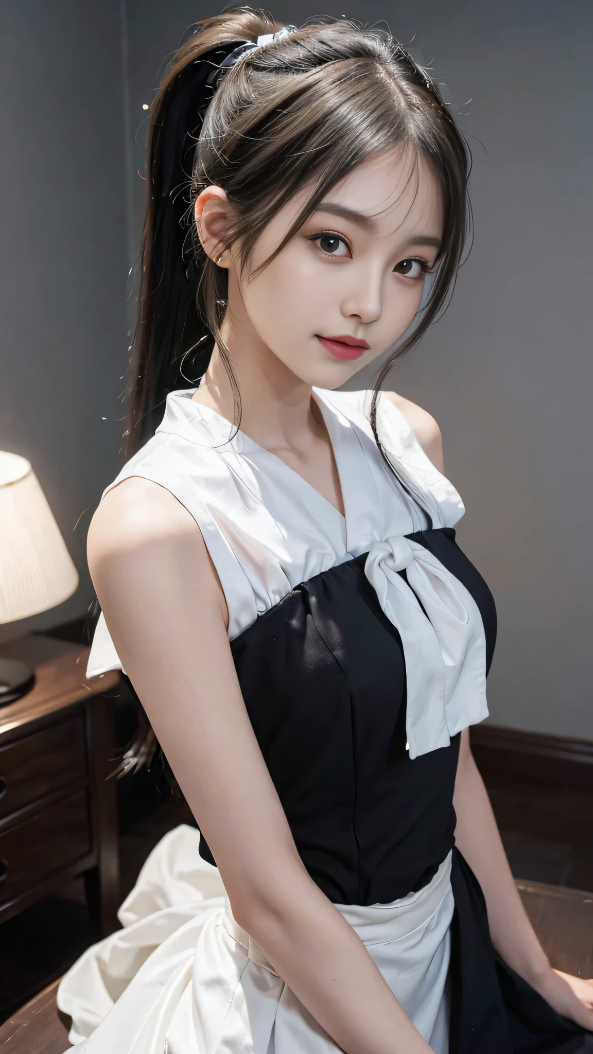 (dynamic angle:1.3, front view:0.9, breast focus:1.3, from below:1.2), (dynamic posing:1.5, sexy posing:1.3, leaning forward), (seductive smiling:1.3),masterpiece, 1girl, pointed chest:1.3,(double breasted:1.2,under bust:1.2), Amazing Cleavage:1.3, thin waist, big ass, Raised sexy, small breast: 1.2 posed cleavage:1.2、solo, looking at viewer, open mouth, silver bronde hair, blue eyes, bare shoulders, collarbone, sidelocks, hairband, sapphire earrings, indoors, red off shoulder sweater dress, arms behind back, short hair with long locks, blue gold hairband, big side hair, very long side hair is rendered in (masterpiece: 1.2, best quality), with (ultra high resolution) and an exquisite (depth of field). This masterpiece is not only visually stunning but also tells,A scene of cooking in the kitchen
