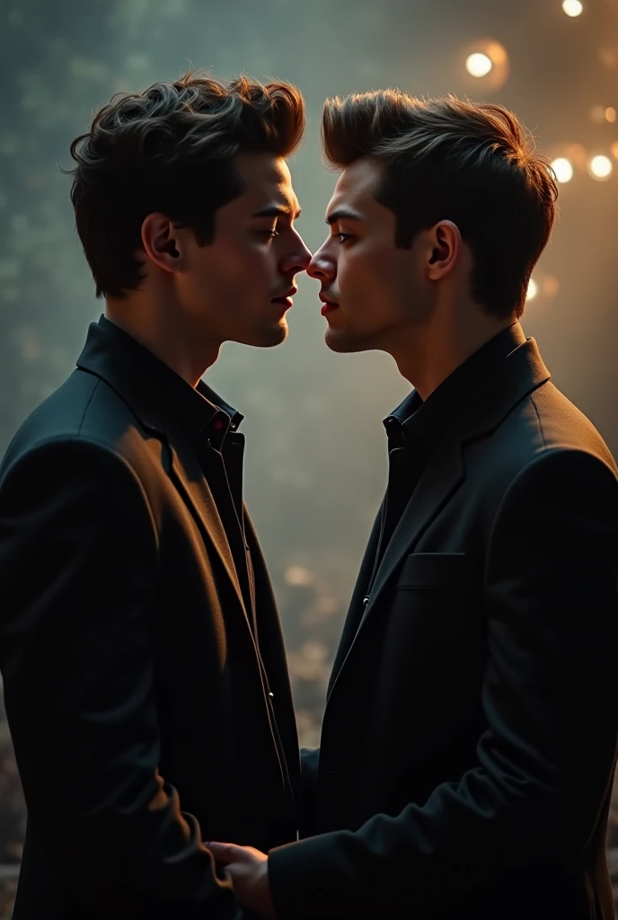 2boys, kissing, gay kiss, homoerotic, boys love, bl, love, award winning (portrait photo:1. 4), high quality, hyper realistic, 4k, realistic, backlighting, (shallow depth of field:1. 5), by lee jeffries nikon d850 film stock photograph 4 kodak portra 400 camera f1. 6 lens rich colors hyper realistic lifelike texture dramatic lighting unreal engine trending on artstation cinestill 800 (vignette:1. 3), filmgrain, artistic photography, perfect composition, beautiful detailed, cinematic perfect light