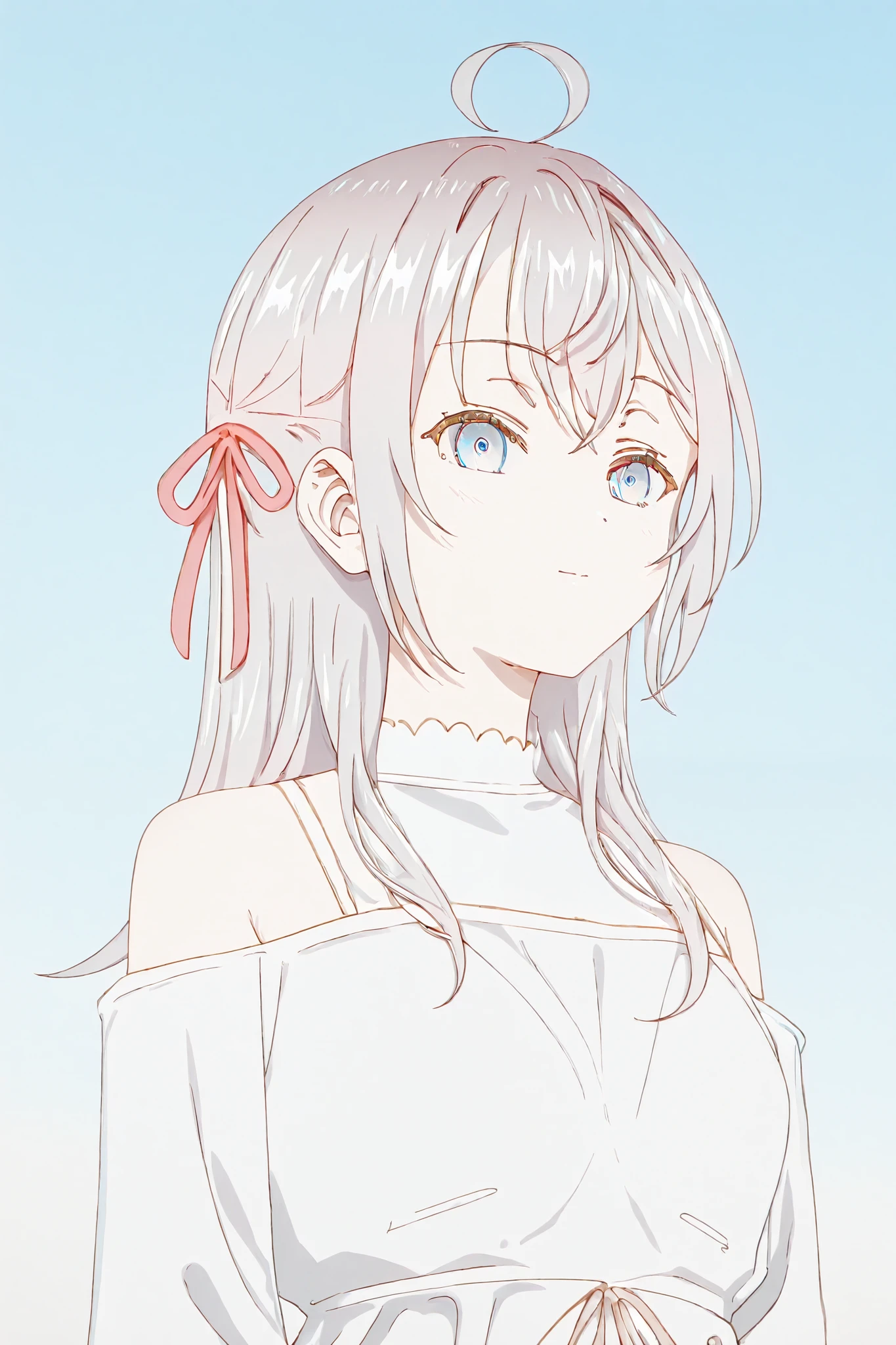 Alyaさん、white dress、blue sky、Sea Beautiful Portraits、 Alya、white dress、light expression、海沿いのblue sky、Wavy Sea、Soft Sunlight、Delicate Textures、Realistic Depiction、4K High Resolution、physical based rendering、person looking back