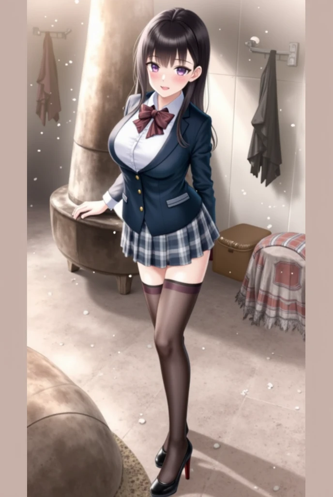 ((((Perfect Anatomy, Very detailed肌)))), 1 girl, Japanese, 16 years old, Glowing Skin, Large Breasts:0.8,avert your eyes, Take in the view,, 
Beautiful Hair, Beautiful Face, Beautiful attention to detail, (Long black hair:1.7, Half Up:1.5), 
Beautiful clavicle, Beautiful body, Beautiful breasts, Beautiful thighs, Beautiful feet, Baby Face, Mole under the eye, 
((White collared shirt, Dark Blue Vest, dark blue micro mini pencil skirt), Mid Boots, (Beige hooded coat, Open the coat yourself)), Very sexy, Wet crotch, Captivating thighs, Camel Toe, ((Animal Collars)), 
((Pee leak:1.9, )), 
((Ahegao, Embarrassing, Drooling, Please open your mouth wide)), (((walk, Sex toy in panties), Female masturbation, Abuse, Inserting an Object, vibrator)), 
(Beautiful views), winter, Midnight, Hokkaido, Sapporo, The smell of the park, crowd, Christmas, Christmas tree, illumination, TV Tower, snow, snowfall:1.7, Frozen Weather, Frost, 
(8k, Highest quality, Masterpiece​:1.2, Very detailed), Beautiful illustrations, Cinema Lighting,