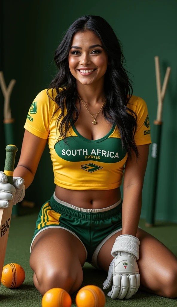 African holding the flag of South Africa