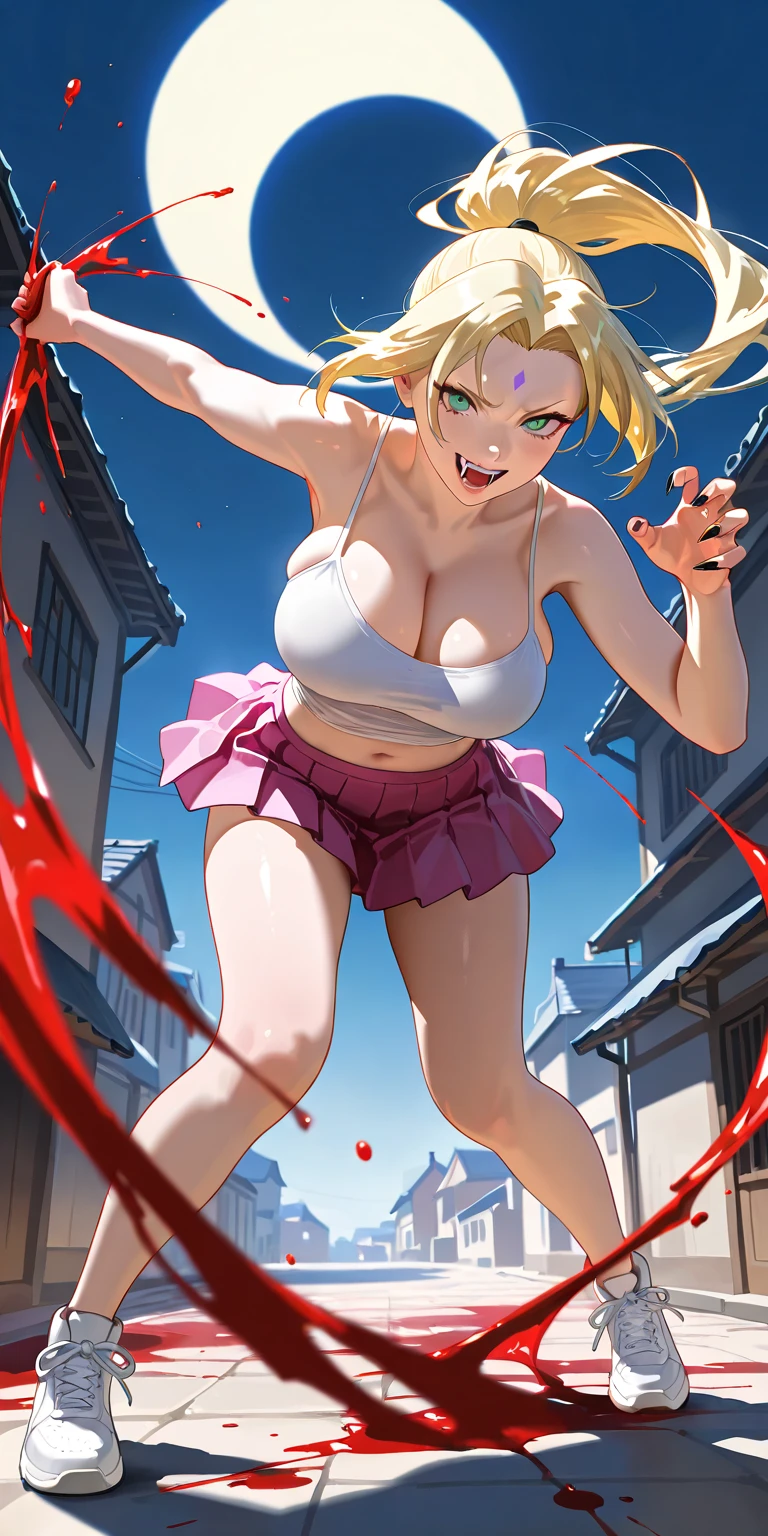 Sakura haruno, ((4k, masterpiece, high quality), Taman, nsfw, showing her tits, showing her armpits, no pants, open top, nice, 1 girl,