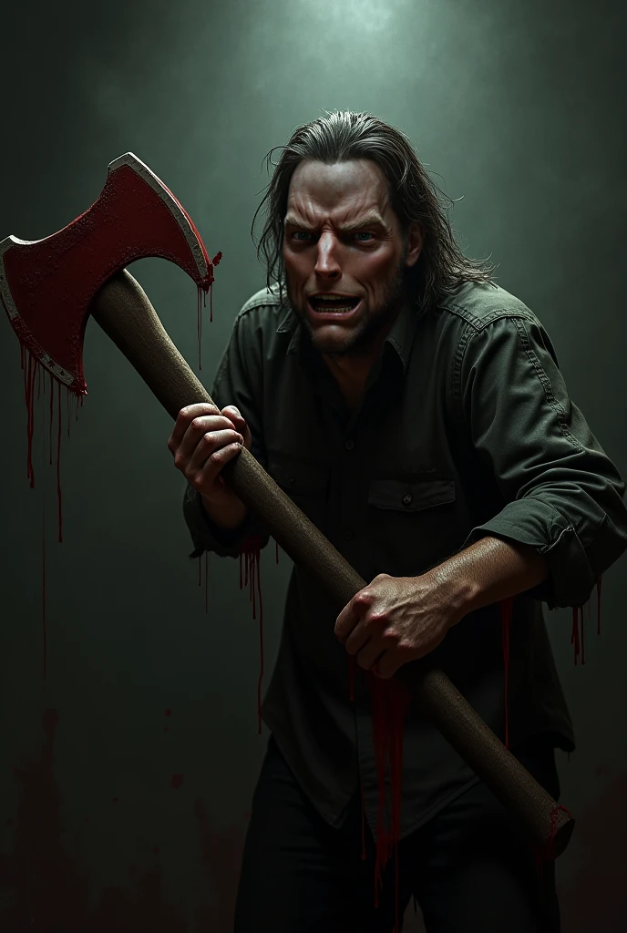 Cinematic, (masterpiece, best quality:1.2), ((RAW photo, Best quality)), (Realistic, photo-realistic:1.2) a hotting zombie. Horror concept, creppy, blood, ((white eyes)), angry. 
