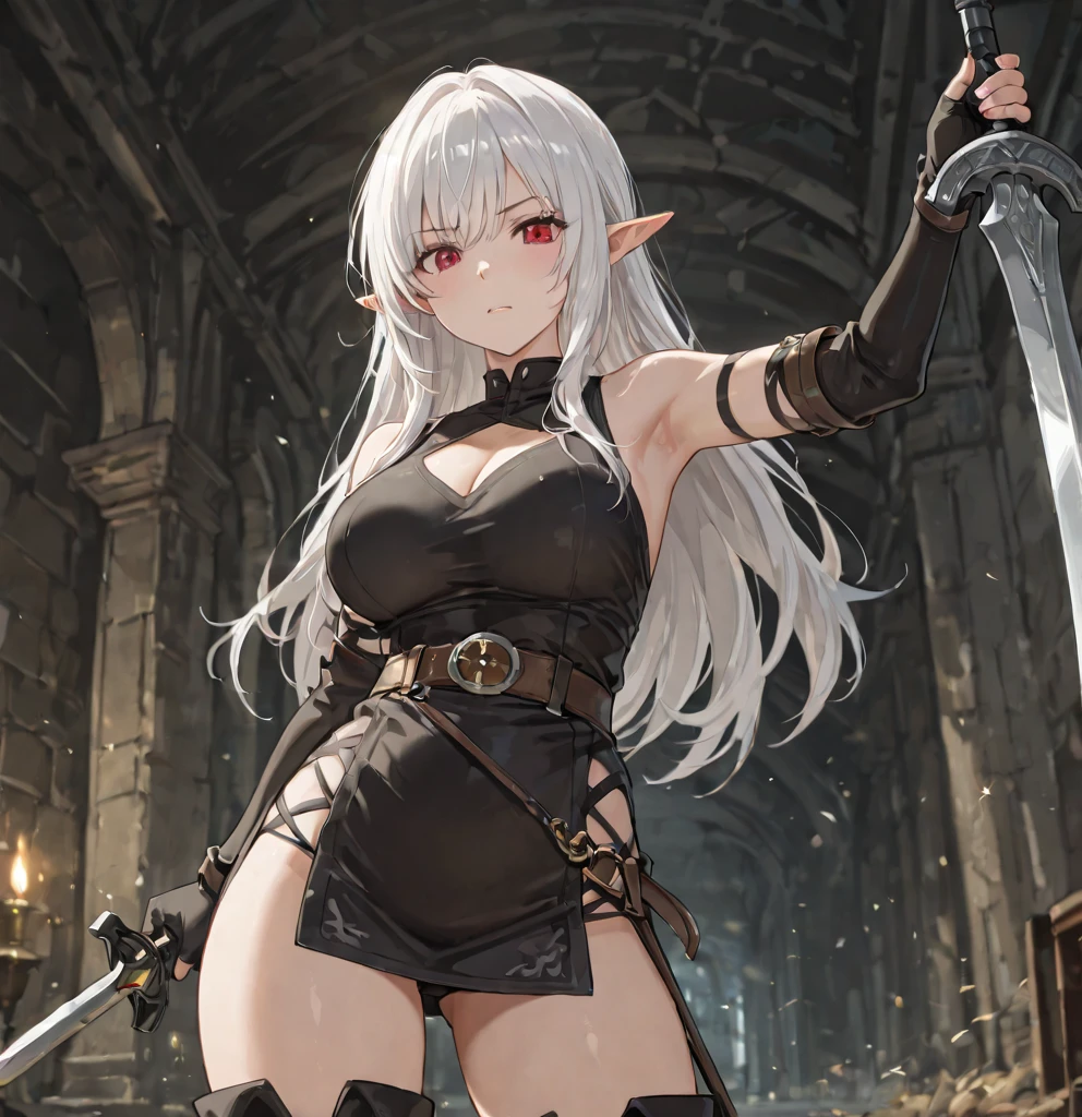 Idol style，Succubus，Inflatable Doll， Advanced art style，works of masters，16K，HD，Scary smile，silver hair，noble，Mink scarf，crutch，full-body shot，golden light，Advanced Cape，necklace，belt，blush，halo，Sexy figure，Lower chest display，Divine Light，Film light and shadow，Domineering，The King&#39;s Aura，arrogant，Reduce clothing fabric，Details of the face，looking down，saint，perspective，Bandage wrap around the chest，Tattoo on the chest，Fallen，dark，bicolor hair，earrings，ambiguous，Shining star eyes，Special skill，Advanced special effects，perfect waist to hip ratio，elf ears，murderous，headgear，HP recovery effect，Bachelor
