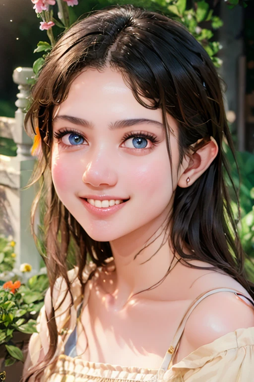 Close up of smiling face with open mouth、Close up of smiling face with open mouth、Close up of smiling face with open mouth、Close up of smiling face with open mouth、Close up of smiling face with open mouth、(masterpiece、realisitic、hight resolution)、(1 girl in):1.2)、Do-Up Eye、Korean Girl、(Best Quality), (masutepiece), (1girl in), Solo, Beautiful Girl, Perfect face、Big Breast,Swimsuit Costumes, Cool pose、dreamlikeart、Highly detailed airbrush art(((Surreal))、intricate detailes、Volumetric lighting、(masterpiece:1.2)、(top-quality)、The ultra-detailliert、(The composition of the movement:1.4)、Highly detailed colorful details、(Irridescent color:1.2)、(Bright lighting、Atmospheric lighting)、dynamic compositions、Ray traching、The mirror reflects light、Shallow depth of field、ultra-detailliert、mixing exposure、nffsw、Super masterpiece、Her eyes are shining、Pupils are very round、Staring at the blue sea。Her face is full of anticipation and courage for adventure.、A smile comes to her lips。An air full of smiles and adventurous spirit、Gaze at the sea in the distance。In her gaze there is a thirst for unknown lands.、Inspire a sense of adventure。 At the rear、The sun is slowly tilting to the west。Its light brings golden light to the surface of the sea、The swaying waves create a beautiful scene..。Small islands and cloud shapes floating in the distance、It creates an atmosphere where an unknown universe awaits。 Her courage and determination are condensed.、Eye-catching presence。Her eyes shine sharply。reddish、pink there