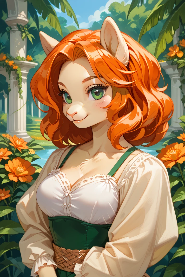 score_9, score_8_up, score_7_up, source_furry, from behind, solo, 1girl, argemia, furry female, whiskers, smile, looking back, ponytail, animal ears, pointy ears, yellow sundress, cat tail, bare shoulders, outdoors, flower field <lora:voicesofthevoid_argemia_ponyXL:1>