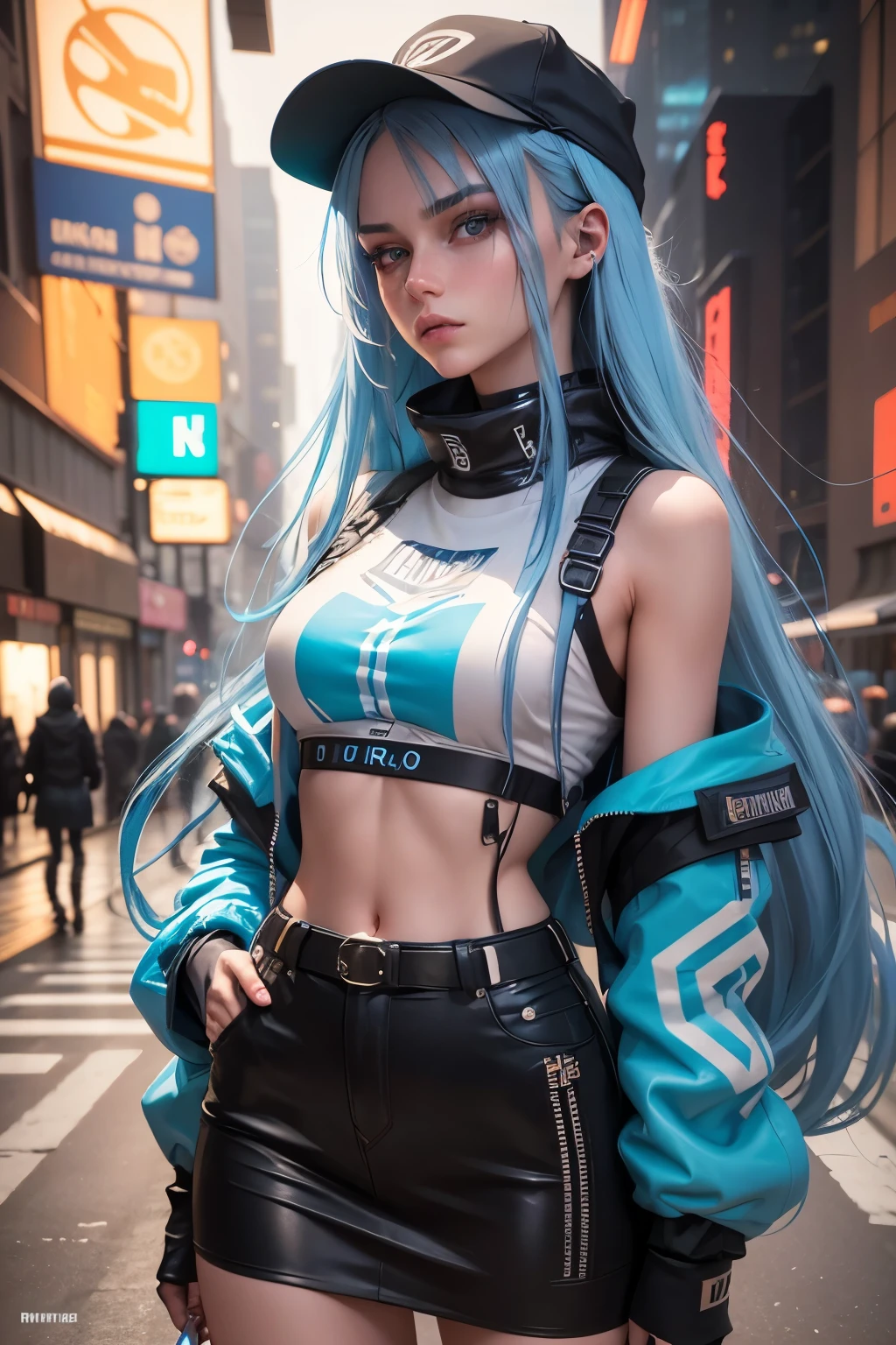 Ilya Kuvshinov with long sky blue hair, golden eyes, amber eyes, professional digital painting, wild brushstrokes, concept art, award-winning photography, cinematic, wlop, color block, pop, hip, Andy Warhol art, pixiv art, yoshitaka amano