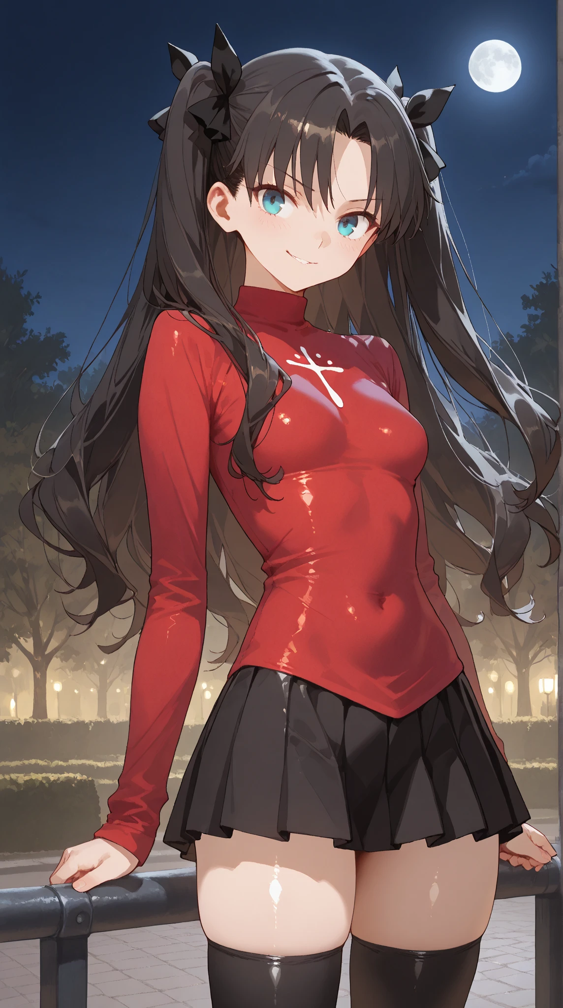 Draw me a beautiful anime female character like tohsaka, lovely