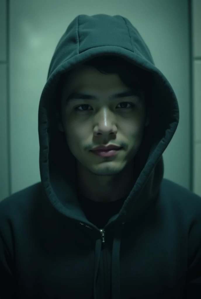 (Cinematic photo:1.3) , (highest quallity、tabletop、8k、best quality image、hyperrealistic realism) male teenager, belo male teenager, wearing a black coat with a hood on his head, detailded, long hair, looking at two men, Grieving, em uma biblioteca Fotografia Digital UHD Altamente detailded texture, realistic texture, digitalpainting, highly detailed shot