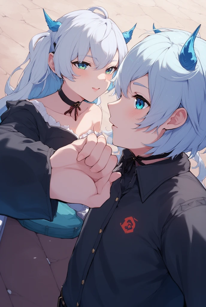 2GIRLS,YURI,wariza,looking_at_another,
blush,masterpiece,best quality,absurdres,from side,white background,on bed,
adult,ADDCOMM,
sucking another's finger,finger in mouth,tongue_out,drooling,open mouth,mouth drool,
<lora:char-mujica祥å:1:lbw=1,0,0,0,0,1,1,0,1,1,1,0,0,0,0,0,0>,embarrass,shy,
yellow eyes,(black_ribbon:1),light blue hair,(ribbon:1),(hair_ribbon:1),long_hair,bangs,sidelocks,togawa sakiko,oblivionis,black gloves,pantyhose,braid,corset,layered dress,ascot,puffy short sleeves,brooch,red shirt,frills,underbust,flat chest,
ADDCOL,
<lora:char-mygoä¸è§åè¯ Misumi Uika (Bang dream! Ave Mujica):0.7:lbw=1,0,0,0,0,0,0,0,1,1,0,0,0,0,0,0,0>,misumi uika,elder sister,
bright blonde hair,purple eyes,crazy smile,:d,
misumi uika,doloris,shoulder cutout,black pants,corset,long sleeves,bare shoulders,black dress,puffy long sleeves,black shirt,belt,choker,white ascot,flat chest,