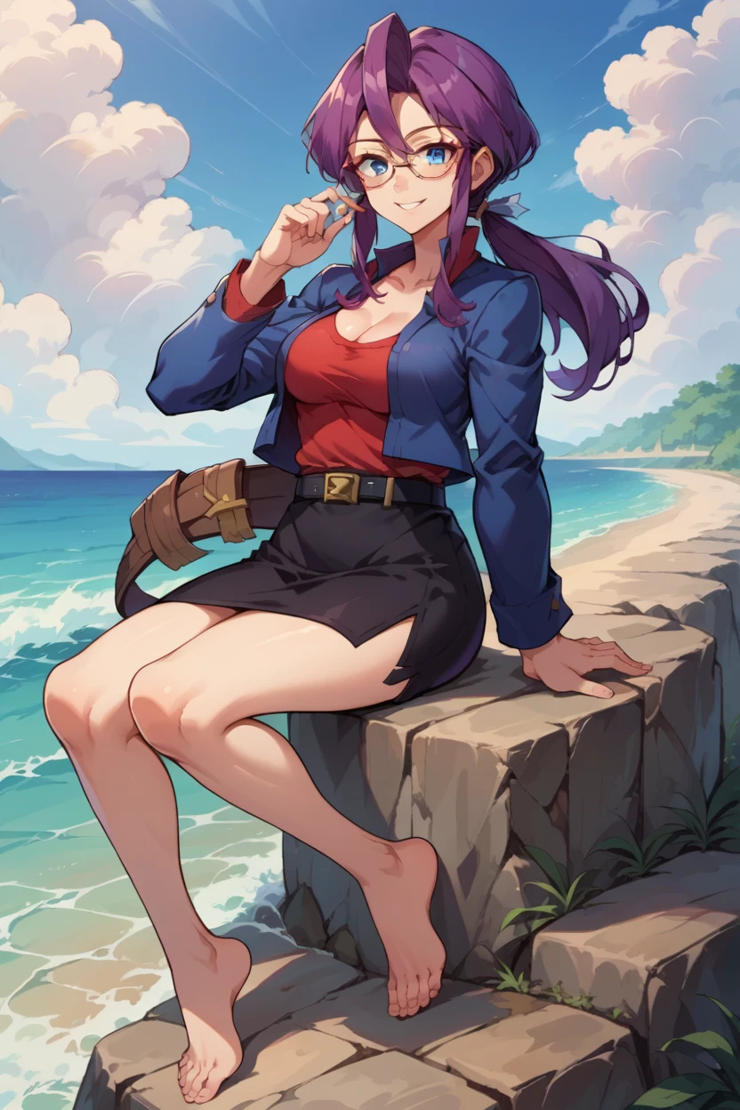 boku no hero academia, lady nagant,1girl short hair purple hair multicolored hair purple eyes purple dress belt,Lady Nagant, a powerful villainess from the League of Villains in My Hero Academia, decides to take a break from her nefarious activities and enjoy some sunbathing time on the beach. She dons a skimpy black bikini that perfectly accentuates her curvy figure and long legs. As she lays down on her chaise longue underneath a large umbrella, her eyes closed peacefully while soaking up the rays. Her blonde hair cascades over one side of her face, adding to her allure. Despite being surrounded by innocent civilians enjoying their day at the shore, nobody seems to notice or recognize this dangerous woman due to clever disguises and concealment techniques mastered by members of the league.
