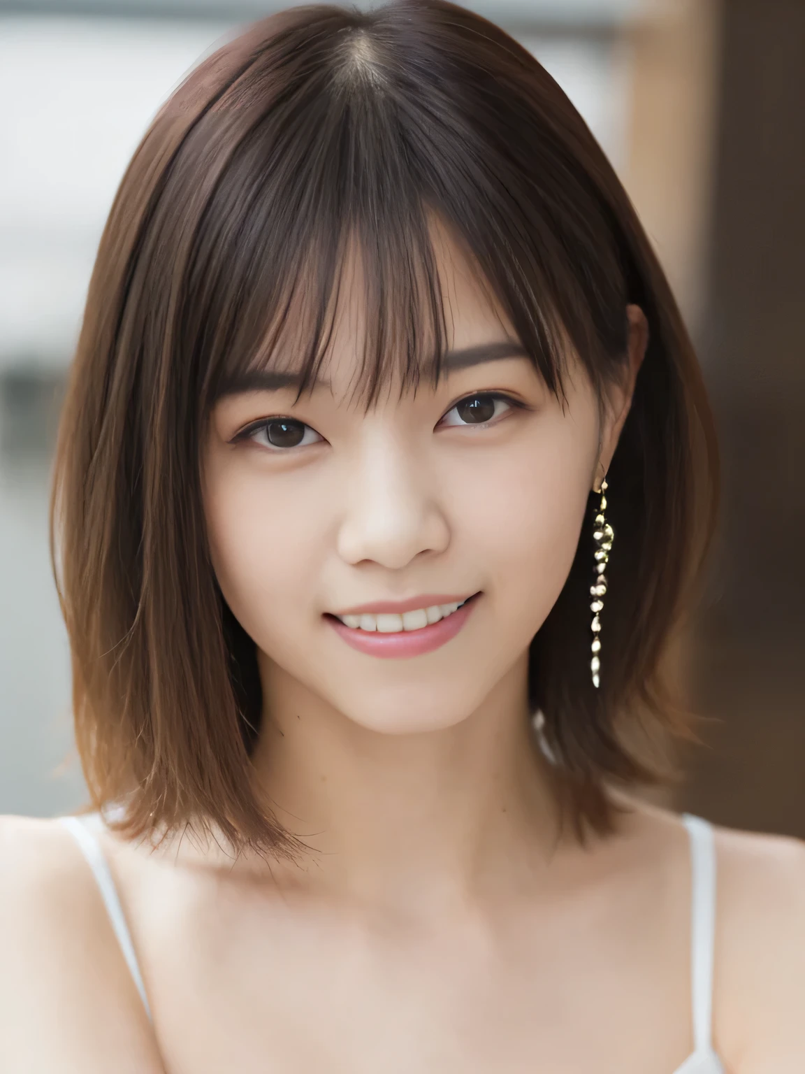 Naked Woman with Pubic Hair 、beautiful girl、(The best masterpiece:1.3), (8k, photorealistic, RAW photo, best image quality: 1.4), Japanese Girls、24 years old、(wavy long hair、 Asymmetric Bang :1.2)、Very Detailed Face、Please pay attention to the details、double eyelids、Chest to Chest、(beautiful woman:1.4)、highest quality、masterpiece、 Ultra High Resolution 、(photorealistic:1.4)、smile、head-to-thigh pics、Big Breasts、saggy breasts、 white skin、White Chest、Her face is perfect