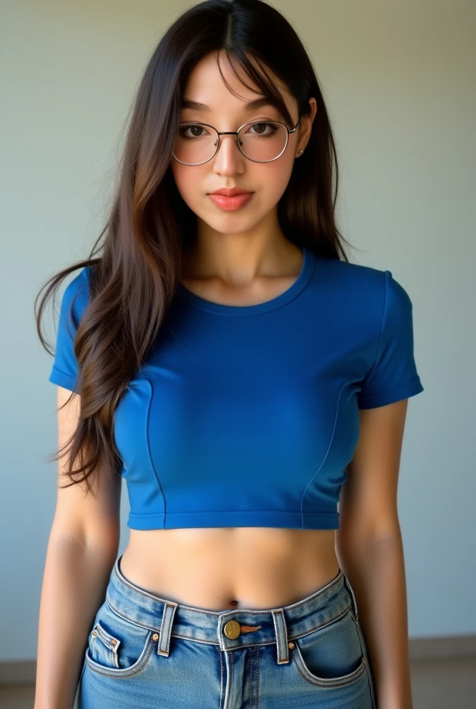 (iu:0.8),((small breast)), chubby, RAW, Best quality, high resolution, Masterpiece: 1.3, Beautiful glasses javanese woman in translucent hijab, Masterpiece, Perfect slim body, Beautiful big eyes, Soft smile, Wearing sports bra