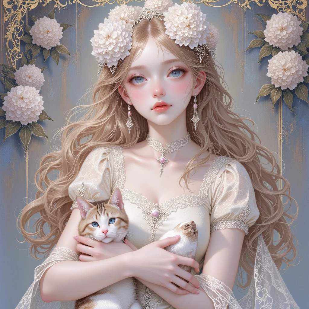 Masterpiece, qualityที่ดีที่สุด, details, detailsสูง, quality, detailsมาก, highest resolution, realistic textures, Retina screen, high resolution model, child 6 ขวบ,long hair, black hair, pigtail, Double braids, Two braids, Stuffed bunny, child, baby, pink dress, Flared skirt