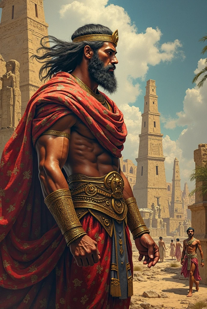 Ashoka standing in Ujjain, with a brooding and distant aura, while a royal decree appointing him governor floats in the air around him.