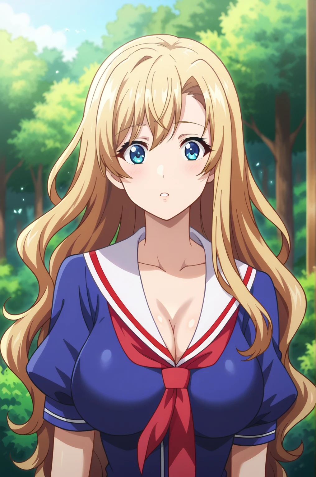 ((((masterpiece、Highest quality、High resolution)、anime)))、Blonde Hair、ponytail、Beautiful breasts、(Dynamic pose)、looking at the camera、(Beautiful detailed face、Beautiful big eyes)、((One beautiful girl))、Good sensitivity、((Sexy pose))、((Embarrassed face))、Red cheeks、Spread your legs、(((High resolutionのフルヌード、High quality hairless pussy、High quality nipples、High resolutionなクリトリス)))、Wet your pussy with love juice and feel pleasure、(((Blushing with a bitchy expression)))、Standing on the grass in the park