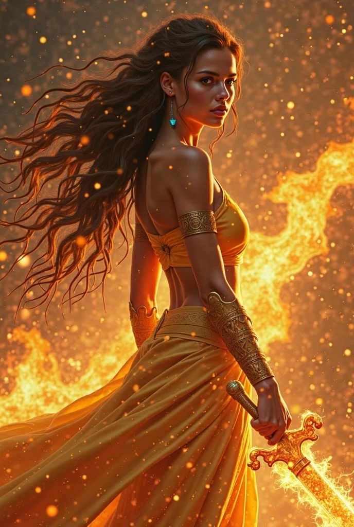 Realistic busty ecstasy woman,Karateka,hokuto shinken,ultimate form,Realistic battle aura,kamehame ha