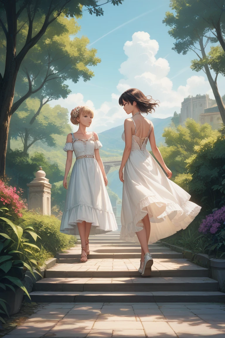 2 girls walking