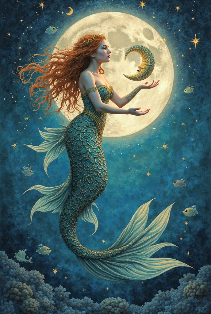 Woman in Celestial Serpent Scales: Shimmers with celestial patterns, reflecting the cosmic dance of stars.