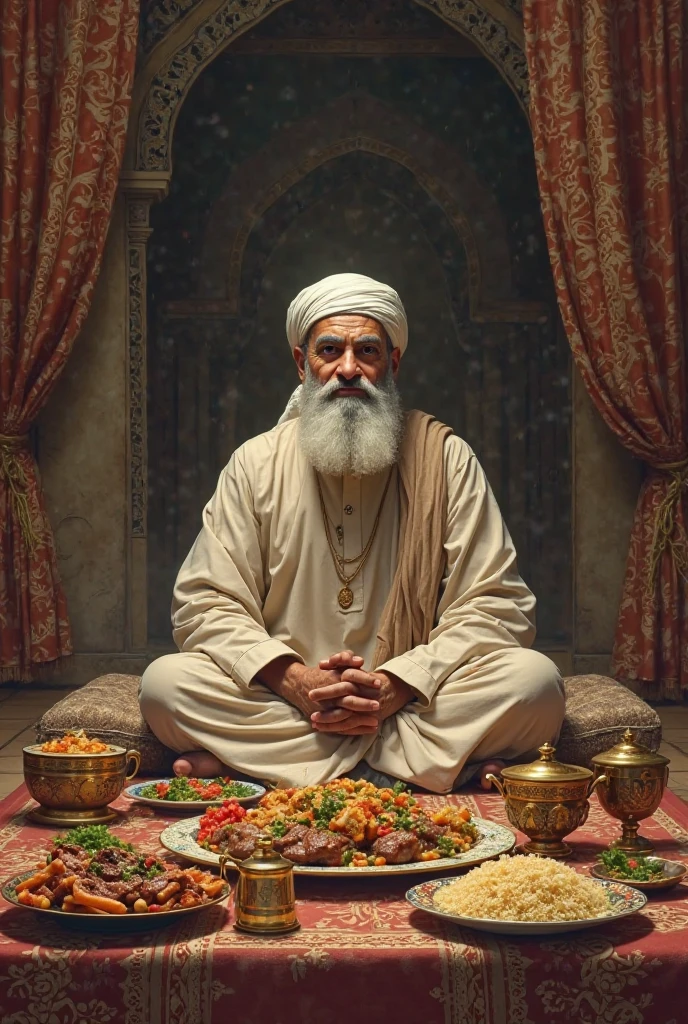 A muslim man eating dates