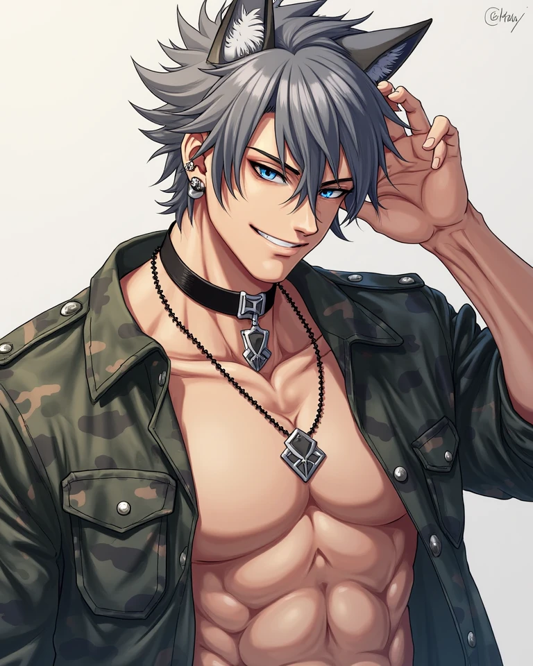 make me an image of a skinny shirtless punk, full of tattoo and dry abs. He has a junkies smug face and holding a cigarete.