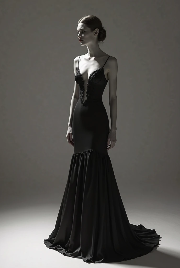 submissive male man wearing black dress