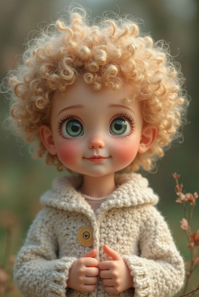 : are a small , about 6 or , white like a pearl. His face is round and his cheeks are pink.
poetry:  has curly hair  (Curly) is naturally golden in color with a white tuft 
The eyes: and his eyes are green, bright and big,
It.

: His face is smiling 