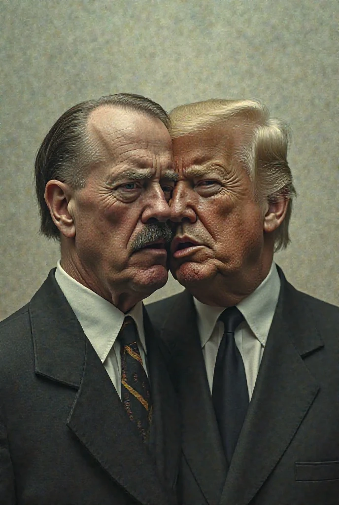 Donald Trump kissing Hitler