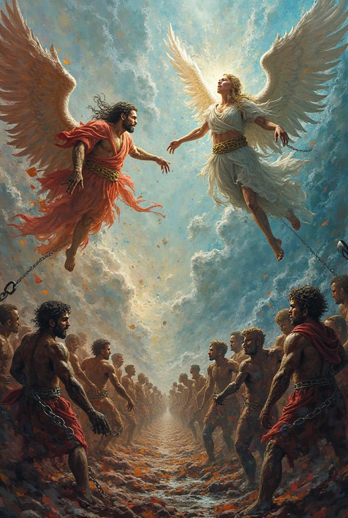 God fighting Satan 