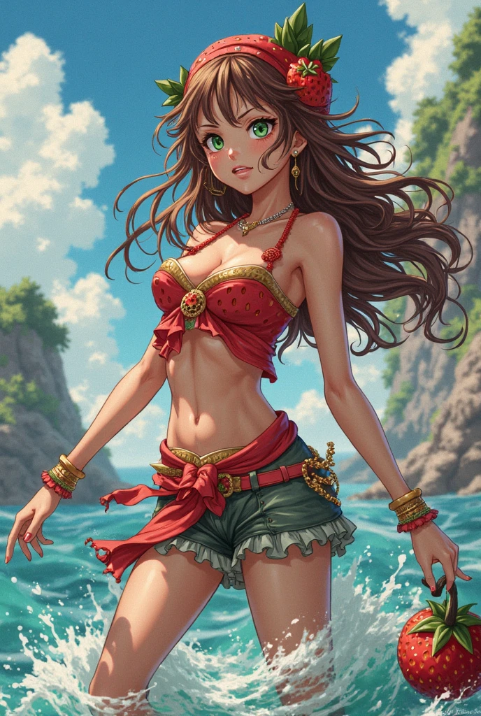 ((masterpiece), best quality, high quality, professional quality, highly detailed, highres, perfect lighting, natural lighting), Build a breathtaking, highly detailed masterpiece, Goddess of war, dressed in battle armor and wielding a formidable weapon, Vixen, Short, Narrow Hips, Triangular Face, Olive Skin, Light Brown Hair, turquoise Eyes, Wide Nose, Thin Lips, Round Chin, Shoulder-Length Hair, Coarse Hair, Chignon, asymmetrical breasts, Huggie earrings, golden metallic lipstick, Abstract Expressionism, intriguing, Particles,Escaping from a container, bandeau bikini, Lady, Average Height, Skinny, Oval Face, Fair Skin, Red Hair, red Eyes, Short Nose, Pouty Lips, Round Chin, Long Hair, Straight Hair, Bob with Bangs, full breasts, Threader earrings, light pink metallic lipstick, Trickling liquid rivulets along the surface, Glowing sunrise on the coast,middle earth, Sorcerer casting bolts of lightning from their fingertips, Mogul, Short, Slim, Diamond-Shaped Face, Olive Skin, Black Hair, green Eyes, Narrow Nose, Full Lips, Receding Chin, Verdi, Bald, Buzz Cut, A desert oasis, with shimmering pools of crystal-clear water and palm trees swaying in the breeze, Tolkien