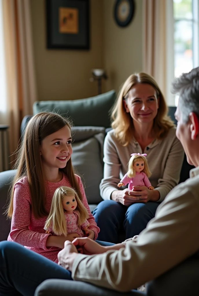 Blond man on call from another country with his 5-year-old daughter Blonde