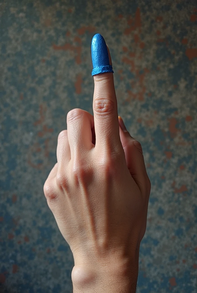 Left fist with hand raised with an orange ribbon wrapped around the feminist fist