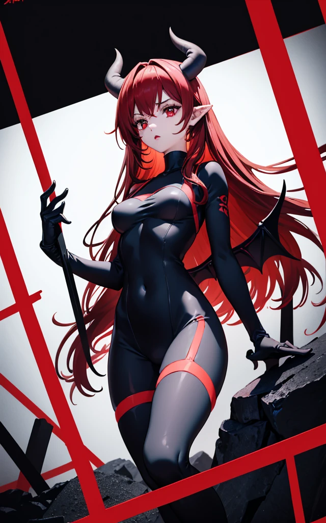 Close-up of woman in black and red clothes, beautiful Succubus, Demon anime girl, Succubus in tight short dress, Succubus, Dark Demon Dancer, gothic shoujo anime girl, Devil's wings, 美丽优雅的Succubus