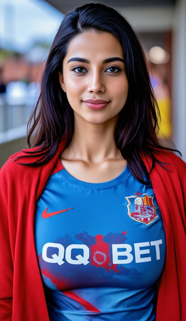 My wife wearing Sri Lanka jersey name written Azeeza