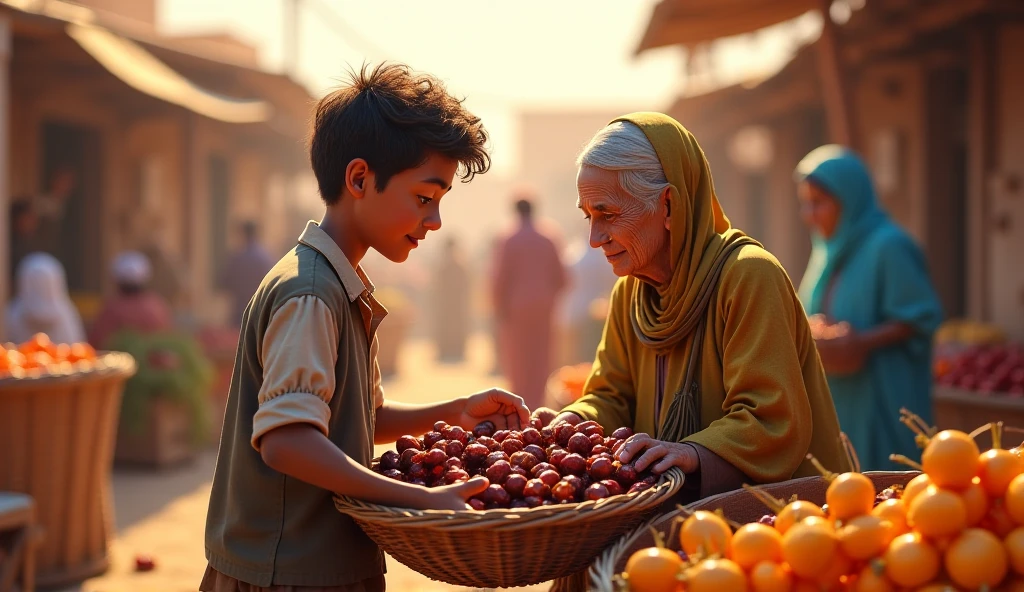 The morning sun shines brightly, illuminating colorful stalls piled high with fresh produce. ren dart through the crowd, their laughter mingling with the calls of vendors.
(First Verse)
A young boy, around six years old, named Rahim, stands mesmerized in front of a vegetable stall. His eyes are wide as he gazes at a vibrant display of tomatoes. They are indeed "little red and round and bright," catching the sunlight and glowing like tiny jewels.
Rahim: (Father! What is this 
His father, a farmer with calloused hands and a warm smile, leans down.
Baba: (These are tomatoes, my son.)
Rahim reaches out a small hand, almost reverently, and gently touches a smooth, round tomato.
Rahim: (How lovely!)
Baba: (Yes, and very yummy too. Can you guess?)
Rahim grins, his eyes sparkling.
Rahim: (Yes! They are very yummy, aren't they, Father? Yes, yes, yes!)
(Chorus)
Rahim picks up a few tomatoes, their redness vivid against his brown skin.
Rahim: (Tomatoes, tomatoes, red and sweet!)
He imagines holding them in his small hands, ready to eat.
Rahim: (Good for little hands and feet!)
He looks towards a nearby food stall where a vendor is preparing a colorful salad.
Rahim: (In our salad, on our plate!)
He rubs his tummy with anticipation.
Rahim: (Tomatoes make our tummy great!)
(Second Verse)
Baba picks up a handful of tomatoes and shows Rahim how to wash them at a nearby water basin.
Baba: (Look, we can wash them, nice and clean.)
Rahim carefully washes a tomato, watching the dirt rinse away to reveal its bright red skin.
Rahim:! (This is the best little snack we've seen!)
Baba takes out a small knife and expertly slices a tomato into perfect, round circles.
Baba: (And look, we can slice them up in circles round.)
Rahim's mouth waters as he watches the juicy slices.
Rahim:! (The tastiest treat can be found!)
(Chorus)
Rahim takes a slice of tomato from his father and pops it into his mouth, his eyes widening with delight.
Rahim: (Tomatoes, tomatoes, red and sweet!)
He claps his hands with joy.
Rahim:! (Good for little hands and feet!)
He looks at the salad being prepared, now even more appealing with the addition of sliced tomatoes.
Rahim: (In our salad, on our plate!)
He pats his tummy contentedly.
Rahim: Tamatar hamare pait ko bahut achha banate hain! (Tomatoes make our tummy great!)
(Bridge)
Rahim picks up one tomato that feels a little soft and another that is firm to the touch.
Rahim: Kabhi naram, kabhi sakht! (Sometimes squishy, sometimes firm!)
Baba smiles and explains.
Baba: Haan beta, lekin dono hi hamare badan ko badhne aur seekhne mein madad karte hain. (Yes son, but both help our bodies grow and learn.)
Baba points to a small seed vendor nearby.
Baba: Yeh dekho, yeh ek chote se beej se aate hain. (Look, these come from a tiny little seed.)
Rahim looks at the tomato in his hand with newfound wonder.
Rahim: Ek mazedar tamatar, sach mein! (A tasty tamato, indeed!)
(Chorus)
Rahim holds up a bright red tomato proudly.
Rahim: Tamatar, tamatar, surkh aur meethe! (Tomatoes, tomatoes, red and sweet!)
He skips happily beside his father.
Rahim: Chhote hathon aur pairon ke liye achhe! (Good for little hands and feet!)
He imagines the delicious salad they will eat at home.
Rahim: Hamare salad mein, hamari plate par! (In our salad, on our plate!)
He beams at his father.
Rahim: Tamatar hamare pait ko bahut achha banate hain! (Tomatoes make our tummy great!)
(Outro)
Rahim jumps up and down excitedly.
Rahim: Tamataron ke liye wah wah, surkh aur dilair! (Yay for tamatos, red and bold!)
He takes his father's hand.
Rahim: Ek mazedar kahani jo sunai jani hai! (A yummy story to be told!)
He mimes eating a tomato with gusto.
Rahim: Munch, munch, munch! Kya kehte hain aap? (Munch, munch, munch! What do you say?)
He looks up at his father with pleading eyes.
Rahim: Chalo har din tamatar khayen! (Let's eat tamatos every day!)
Baba chuckles and ruffles Rahim's hair.
Baba: Inshallah, mera pyara beta. Hum zaroor har din tamatar khayenge. (God willing, my dear son. We will definitely eat tomatoes every day.)
The scene ends with Rahim happily clutching his tomatoes, the vibrant colors of the market swirling around them, under the warm Larkana sun.
