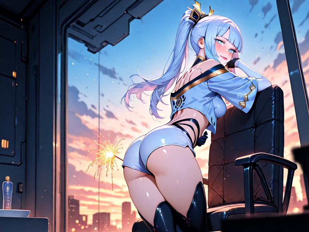 Giantess with firm , long sexy legs, yellow hair and in bikini is lying on the ground, while the city at her feet burns in flames for the destruction she has caused, while people run away from her, so as not to die crushed by her heels. Giantess, goddess, macrophilia, curvaceous body, hentai, fetish, sexy legs, bikini, high heels, high quality