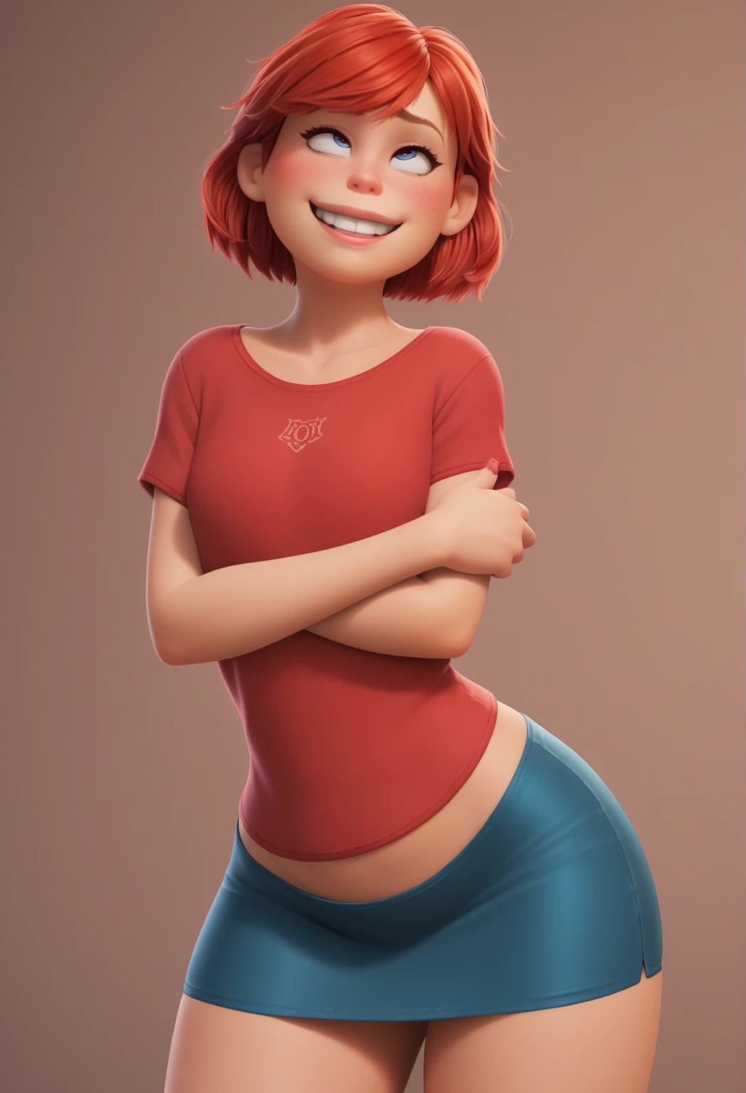 Story: , , grown’ 'Massively’ 'morbidly’ 'obese'-'overweight' for her' size’ May Lee, Red hair, “peace sign", “", “tilt your head", cowboy shot, thighs, ((red scoop top)), 36girl76, “alone", 'salient smile', ((pink pencil skirt)), “gazing at viewer", “hands crossed", whole body, “poses photos", best quality, no flaws, active’ reflex' of response toward’ others, presence’ of self', practicing normal’ activity' for her life’, realistic` expression' of the world`, comfortable clothes that fit, normal' time’ progression', normal' physics’, toxic life expectancy, toxic home expectancy, 'plenty' 'kinds' of 'plenty' 'fattening' 'foods' too 'eat’, °obesity。.Σ is calling, neverland dreams of weight' gain', 'haevaennnnnnnous', indulging in all kinds of °obesity。.Σ, comfortable with °obesity。.Σ, comfortable with her °obesity。.Σ, 'intentional weight gain', selfishly' overweight’ adapting', (thin: May Lee:000.), unlimited revulsion to being slender'; unlimited revulsion to being small'; unlimited revulsion to being thin'; unlimited revulsion to being slim'; lost’ to the battle’ of the bulges',