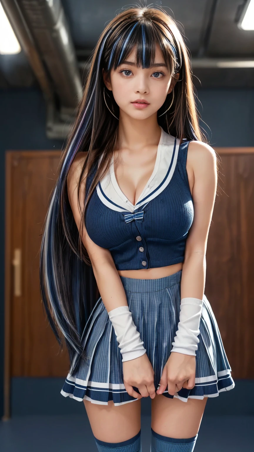 (arms up behind:1.5), (shoot from side:1.65), (from below:1.5), (face close-up:1.75), (beautiful japanese girl), (Shot with Canon EOS 5D Mark 4 and Canon EF Lens 85mm F1.2L lens, F value 1.2, ISO 50, shutter speed 64), beautiful and fine eyes, perfection , perfection, roll your eyes, detailed face, fine eyes, excellent quality, masterpiece, very detailed, Advanced level of detail, many details, high quality, cinematic light, real hands, (super realistic:1.3), high school student , perfect eyes, detailed skin, skin blemish, 170cm toll, lip gloss, break,
karin_bluearchive, smile, 屈託のないsmile,
black hair, dark-skinned female, dark skin, long hair, yellow eyes, bangs, breasts, large breasts, halo, bow, blush, bowtie, blue bow, very long hair, blue bowtie, braless,
animal ears, bare shoulders, black leotard, blue bow, blue bowtie, bow, bowtie, covered navel, detached collar, fake animal ears, fishnet pantyhose, fishnets, gloves, high ponytail, highleg, highleg leotard, leotard, official alternate costume, pantyhose, playboy bunny, ponytail, rabbit ears, sideboob, strapless, strapless leotard, traditional bowtie, white gloves, wrist cuffs, ruins, in the london,