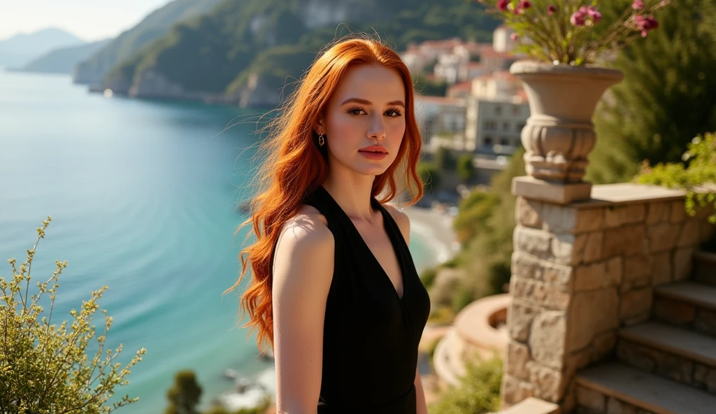 Masterpiece, (((full figure))) entire body in frame, (((magical lighting action shot))) (((beautiful slight smile anorexic pale goddess Irish woman sitting in greek temple red waterfalls))), ((( flowing dress showing off body looking into camera))) , (((short redhead hair))) moody lighting, blue hour, blue colors, very detailed, dramatic lighting, digital art trending on Artstation 8k HD high definition detailed realistic, detailed, skin texture, hyper detailed, realistic skin texture, armature, best quality, ultra high res, (photorealistic:1.4), high resolution, detailed, raw photo, sharp re, by lee jeffries nikon d850 film stock photograph 4 kodak portra 400 camera f1.6 lens rich colors hyper realistic lifelike texture dramatic lighting unrealengine trending on artstation cinestill 800, (((accurate female anatomy, perfect eyes)))