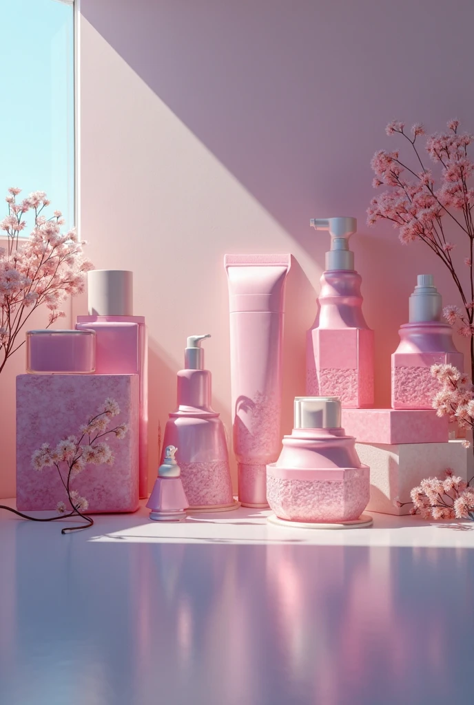 Front view sketch of Minimalistic Display: Use clean lines and pastel colors to match your product’s packaging. Create open, uncluttered shelves to highlight the Tinted serums.