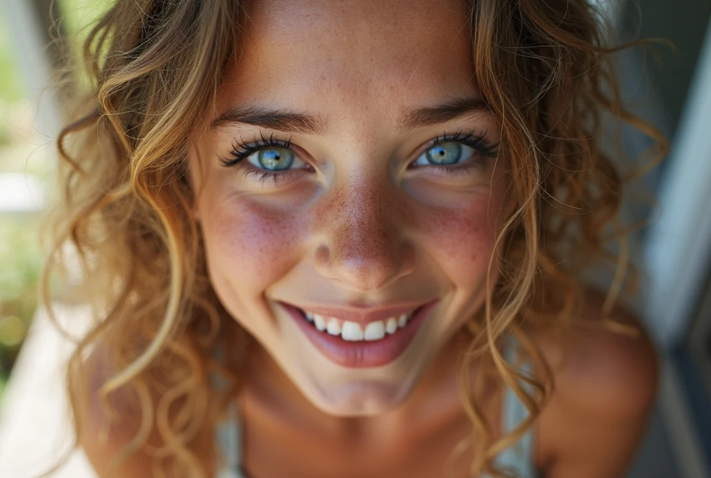 skinny, naked very young girl lying on a bed spread legs , long boots, blue eyes, curly hair ponytail, smile,
