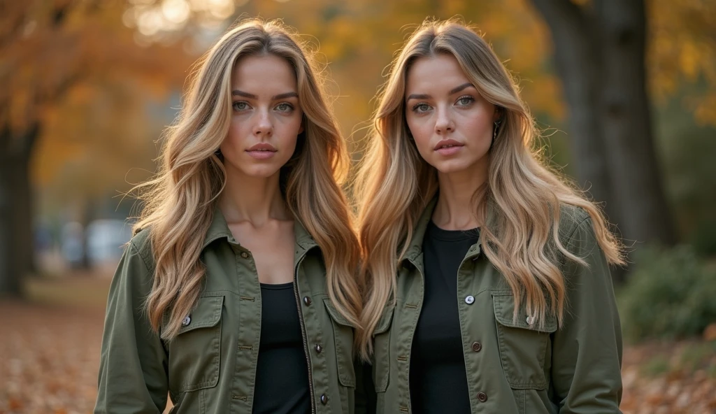Blonde girl with green eyes and long hair