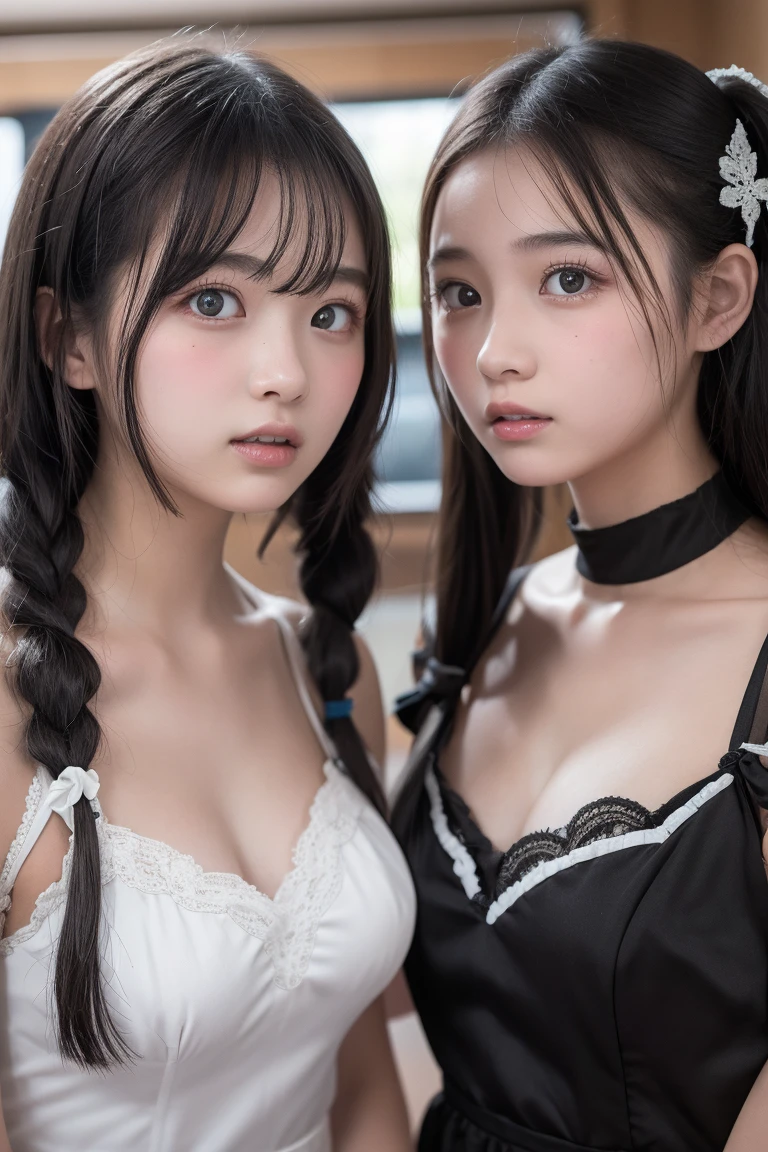 (Realistic: 1.2, Highest quality, 8k ), ( 20-year-old, K-POPアイドル、 Fine skin, (Cinema Lighting), Soft Light, double eyelid,A gentle smile as she looks at her lover、 ((Excited、sexly、Bust up shot、pheromones、((SFW、12 s appear in succession:1.2、Hotel rooftop room bed at night:1.2)))、Lying in bed、Lying on your back(One woman)、(Small Breasts:1.9) 、Proudly、Expose the muscles、Ponytail with a scrunchie、Hair flowing from shoulders to chest、Silky blonde hair、Straight long hair、hair accessory、Beautifully trimmed thick bangs、 Black luxuriously decorated sexy lingerie、 Stockings、Choker on neck、Burning idol pose,Very beautiful and perfect nipples、Perfect hands and perfect anatomy、Four fingers and a thumb、Perfect hands and feet、(Black armpit hair:1.8)、Black pubic hair:1.8、A pose asking for sex with her legs open